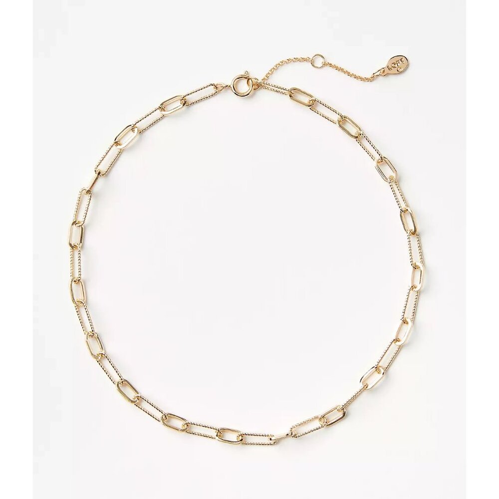 LOFT Textured Chain Link Necklace Gold